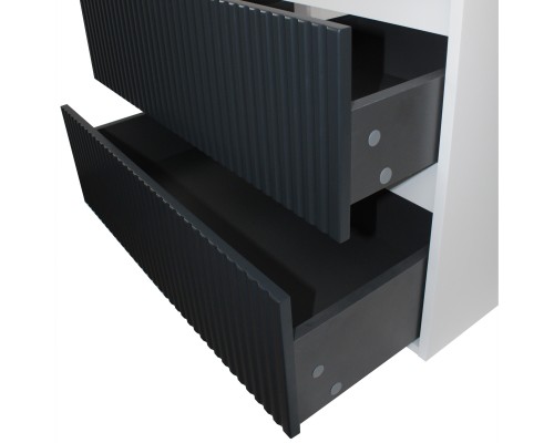 Тумба с раковиной 80 см, Uperwood Next Premium, белая/графит, 2 ящика