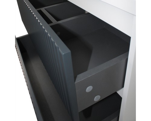 Тумба с раковиной 80 см, Uperwood Next Premium, белая/графит, 2 ящика