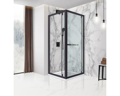 Душевой уголок с поворотной дверью Vincea Stile 900x900 Черный, арт