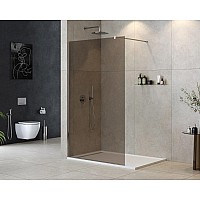 Душевая перегородка Cezares Liberta 120 LIBERTA-L-1-120-120-BR-Cr профиль Хром стекло бронзовое