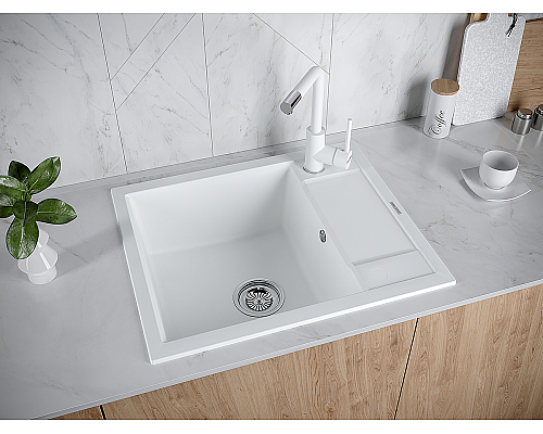 Кухонная мойка Paulmark Optimum 60 PM216050-WH Белая Кухонная мойка Paulmark Optimum 60 PM216050-WH Белая