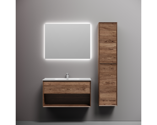 Тумба под раковину подвесная Sancos Marmi 1.0 89х44, с доводчиками, дуб чарльстон, MR1.090ECH