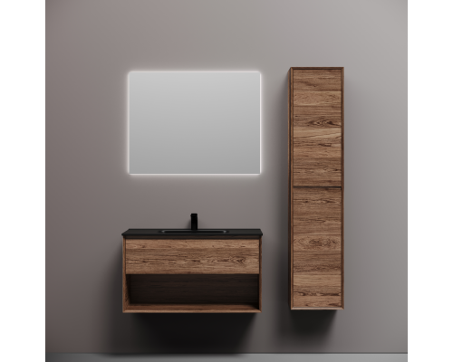 Тумба под раковину подвесная Sancos Marmi 1.0 89х44, с доводчиками, дуб чарльстон, MR1.090ECH