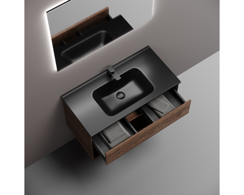 Тумба под раковину подвесная Sancos Marmi 1.0 89х44, с доводчиками, дуб чарльстон, MR1.090ECH