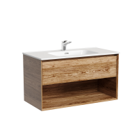 Тумба под раковину подвесная Sancos Marmi 1.0 89х44, с доводчиками, дуб чарльстон, MR1.090ECH