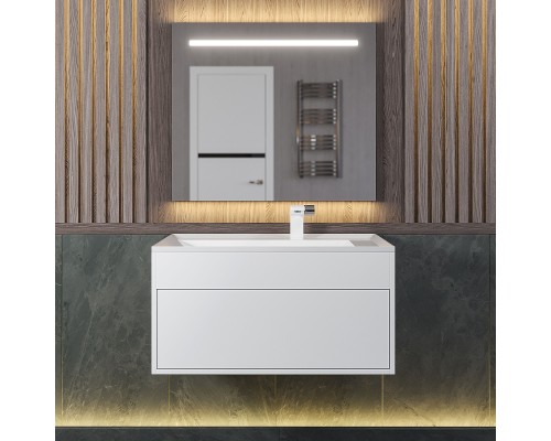 Тумба с раковиной подвесная Uperwood Lotus Premium 80х50х44 см, белая