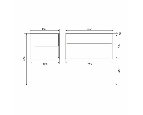 Тумба с раковиной подвесная Uperwood Lotus Premium 80х50х44 см, белая