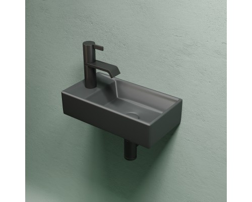 Рукомойник подвесной Ceramicanova темный антрацит матовый Element 407x217x100