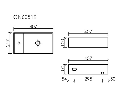 Рукомойник подвесной Ceramicanova темный антрацит матовый Element 407x217x100