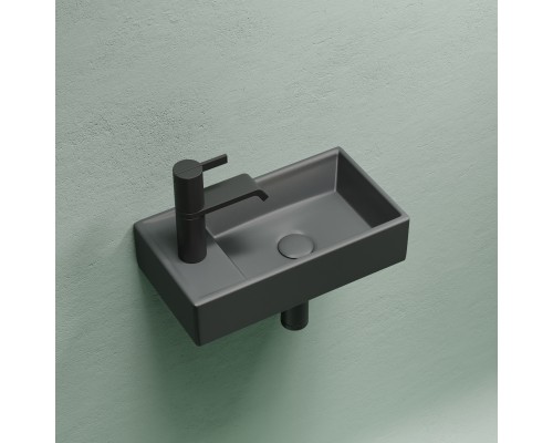 Рукомойник подвесной Ceramicanova темный антрацит матовый Element 407x217x100