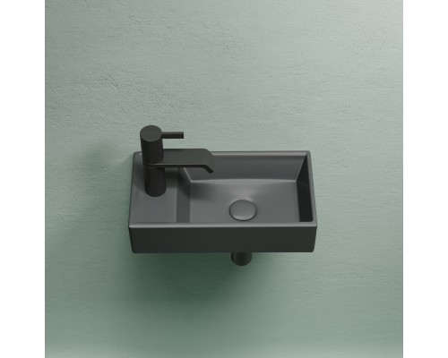 Рукомойник подвесной Ceramicanova темный антрацит матовый Element 407x217x100