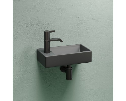 Рукомойник подвесной Ceramicanova темный антрацит матовый Element 407x217x100