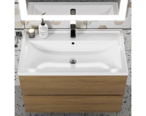 Раковина для ванной 80 см, Uperwood Family, белая глянцевая