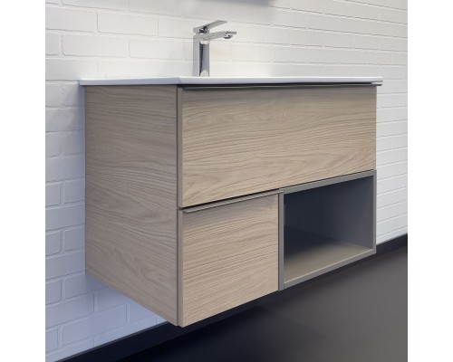 Тумба с раковиной для ванной Comforty Тургояк-75 дуб светлый 75E