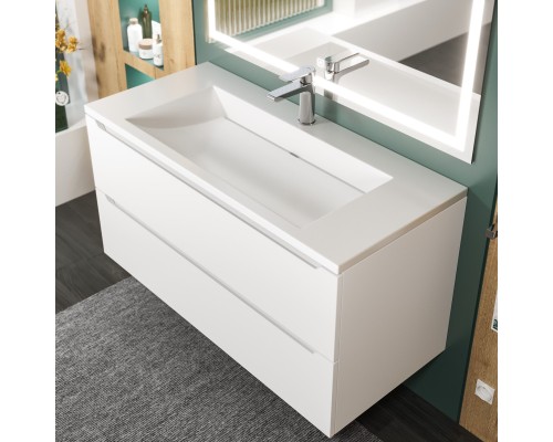 Раковина для ванной 100 см, Uperwood Infinity, белая глянцевая