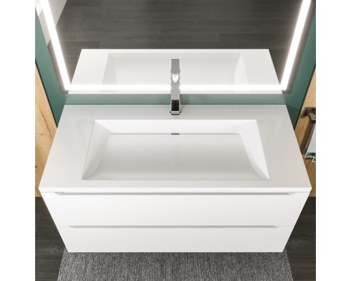 Раковина для ванной 100 см, Uperwood Infinity, белая глянцевая