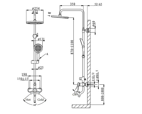 Душевая система Arrow AG3307CP-1 хром