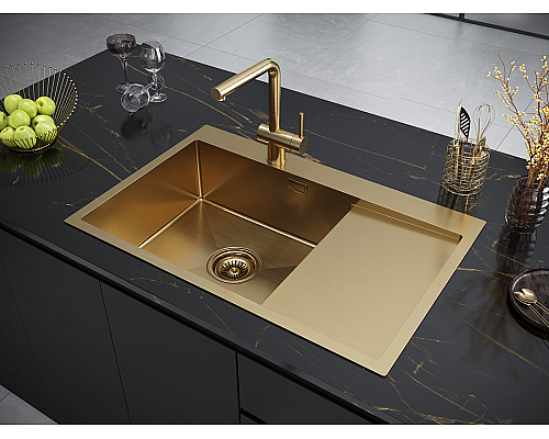 Смеситель для кухни Paulmark Dosse Do214418-BG Брашированное золото Смеситель для кухни Paulmark Dosse Do214418-BG Брашированное золото