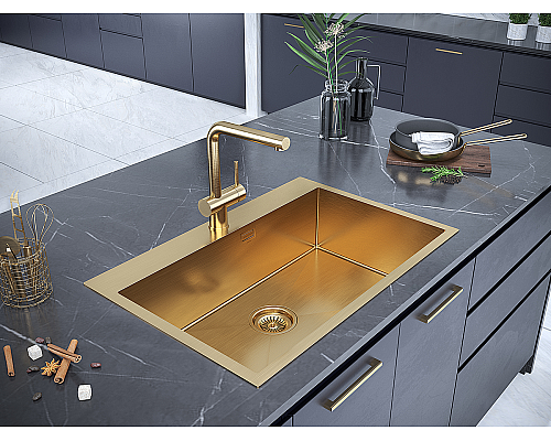 Смеситель для кухни Paulmark Dosse Do214418-BG Брашированное золото Смеситель для кухни Paulmark Dosse Do214418-BG Брашированное золото