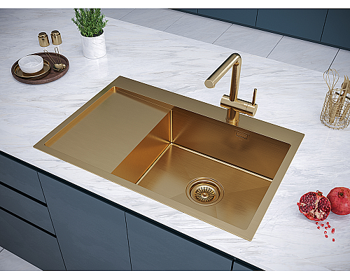Смеситель для кухни Paulmark Dosse Do214418-BG Брашированное золото Смеситель для кухни Paulmark Dosse Do214418-BG Брашированное золото