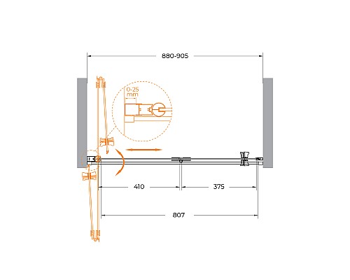 Дверь в проём Cezares ECO-O-BS-12-90-C-Cr