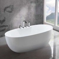 Ванна акриловая Vincea 1700x800x580 белый щелевой перелив слив хром