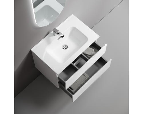 Тумба под раковину подвесная Sancos Folk 69х44х50, с доводчиками, Bianco, FL70W