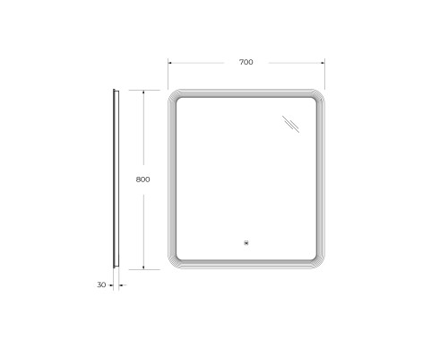 Зеркало Cezares Duet 70 CZR-SPC-DUET-700-800-LED-TCH с подсветкой с лазерной гравировкой и сенсорным выключателем