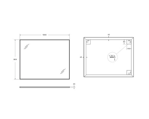 Зеркало BelBagno SPC-AL-1000-800 Хром Зеркало BelBagno SPC-AL-1000-800 Хром