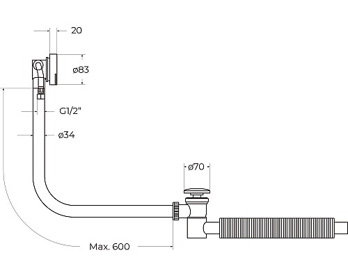 Слив-перелив BelBagno BB2829-OVF-BRN Слив-перелив BelBagno BB2829-OVF-BRN