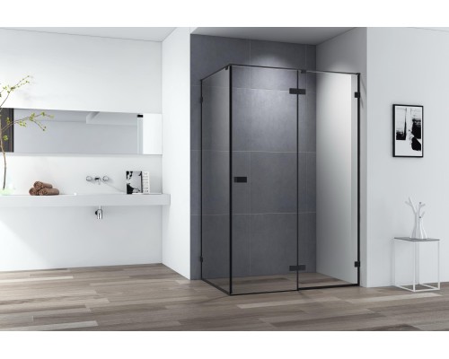 Душевой уголок Cezares Bellagio 140x90 BELLAGIO-AH-1-140/90-C-NERO профиль Черный матовый стекло прозрачное