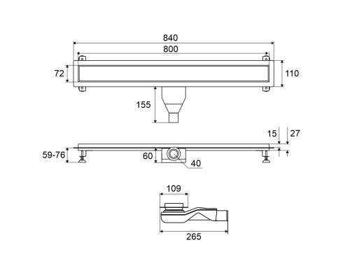 Душевой трап EXCELLENT Stilio 80 решетка декоративная хром