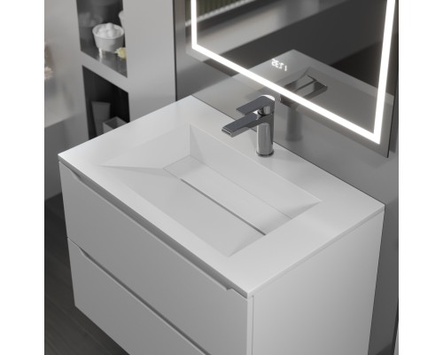 Тумба с раковиной подвесная Uperwood Tanos-Next 70х45х53 см, белая матовая