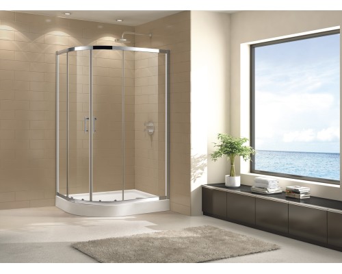 Душевой уголок Cezares Eco 120x100 ECO-O-RH-2-120/100-C-Cr профиль Хром стекло прозрачное