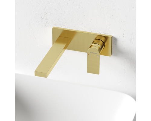 Смеситель для раковины SANCOS Studio c внутренней частью, брашированное золото, SC9017BG