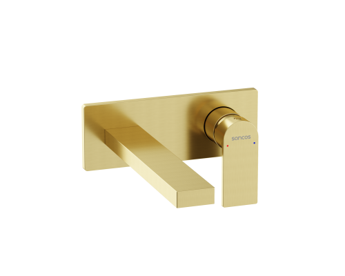 Смеситель для раковины SANCOS Studio c внутренней частью, брашированное золото, SC9017BG