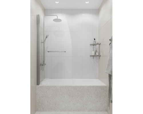 Душевая шторка на ванну Taliente 75x150см, распашная, прозр.стекло 6мм, хром