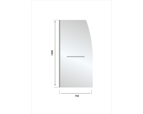 Душевая шторка на ванну Taliente 75x150см, распашная, прозр.стекло 6мм, хром