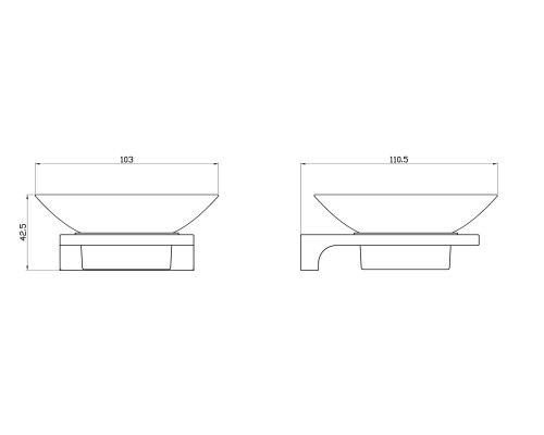 Мыльница с держателем Wonzon&Woghand ECLIPSE, Хром WW-9122-CR