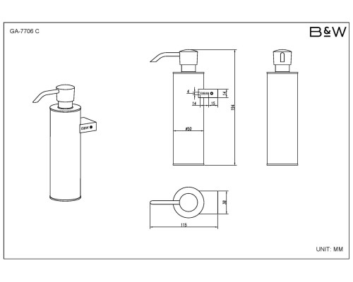 Набор аксессуаров Black&White Gravity, GA-7710C, для ванной комнаты, хром