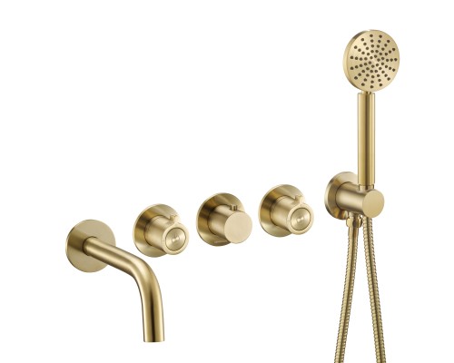 Смеситель термостатический для ванны встраиваемый Benesque Lumiere 11011404 латунь брашированная