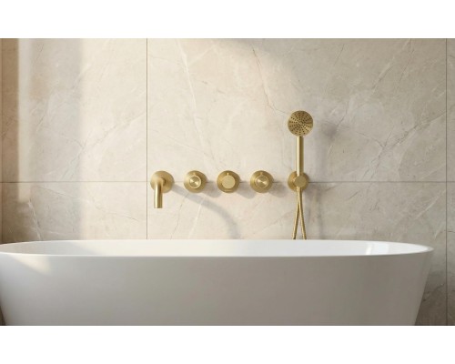 Смеситель термостатический для ванны встраиваемый Benesque Lumiere 11011404 латунь брашированная