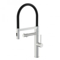 Смеситель для кухни с гибким изливом и подключением фильтра Wonzon&Woghand, Брашированный никель