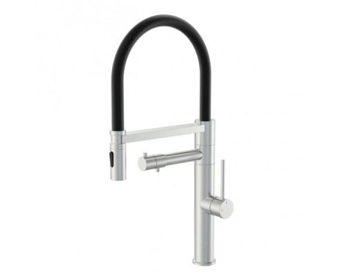 Смеситель для кухни с гибким изливом и подключением фильтра Wonzon&Woghand, Брашированный никель