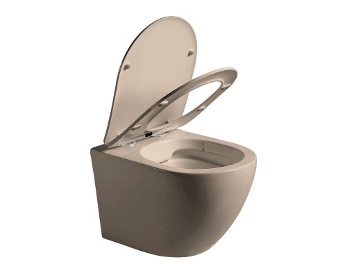 Унитаз подвесной Vincea Globo VT1-14SMC безободковый капучино матовый сиденье Soft-close
