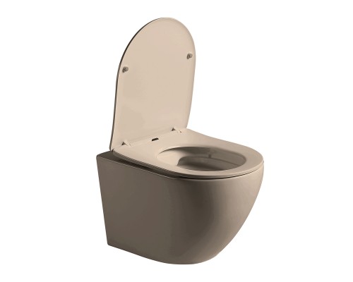 Унитаз подвесной Vincea Globo VT1-14SMC безободковый капучино матовый сиденье Soft-close