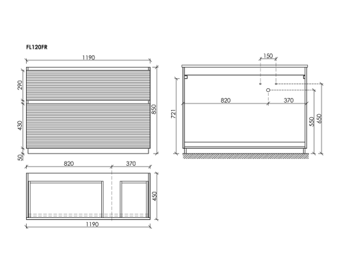 Тумба под раковину Напольная Sancos Folk Floor 119.5 FL120FLCP Капучино