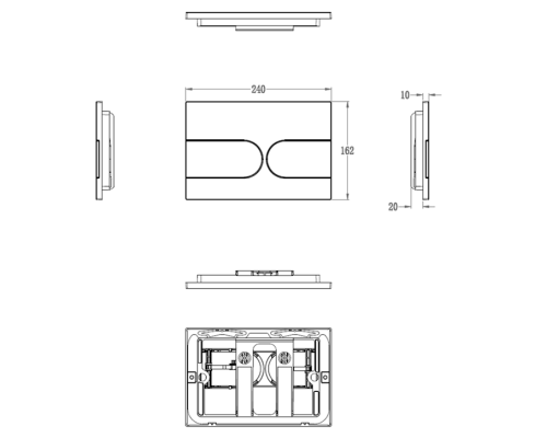 Кнопка смыва для инсталляции Wonzon&Woghand, Темный графит WW-IB233-BGM
