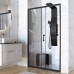 Душевая дверь напольная Taliente 110x195см, прозр.стекло 6мм, черный профиль