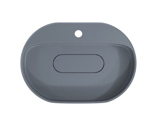 Раковина для ванной накладная 55 см, Uperwood Tanos Quartz, овальная, серая, "бетон"